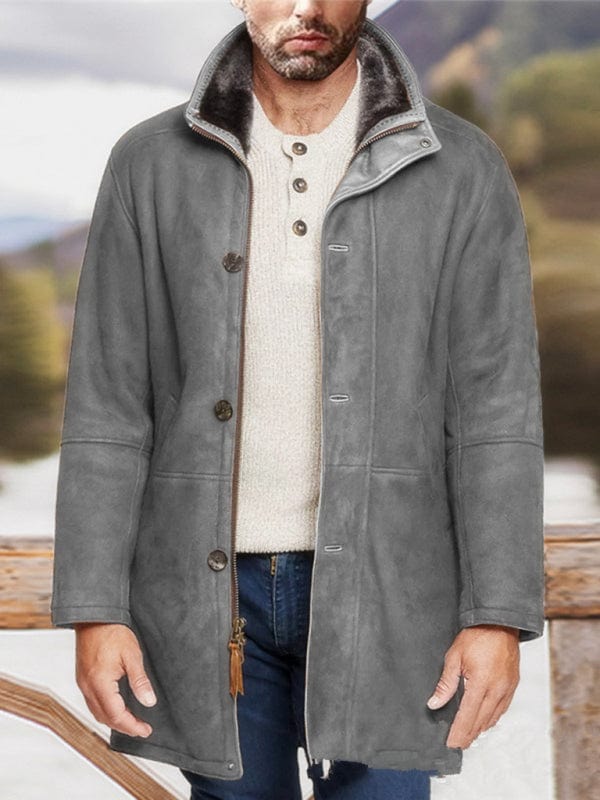 Men's Mid-Length Lightweight Woven Coat  kakaclo Grey S 