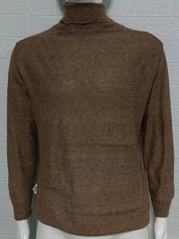 Men's Solid Color Slim Fit Pullover Turtleneck Sweater