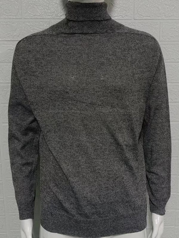 Men's Solid Color Slim Fit Pullover Turtleneck Sweater