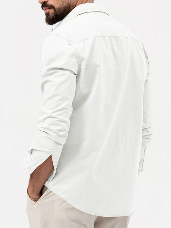 Men's Multi-Pocket Casual Long-Sleeved Shirt
