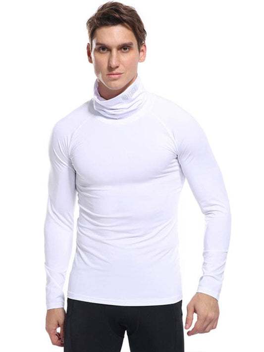 Men's Movement Turtleneck Long-Sleeved Shirt  kakaclo White S 