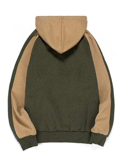 Men's Color Contrast Zipper Hoodie Jacket  Pioneer Kitty Market   