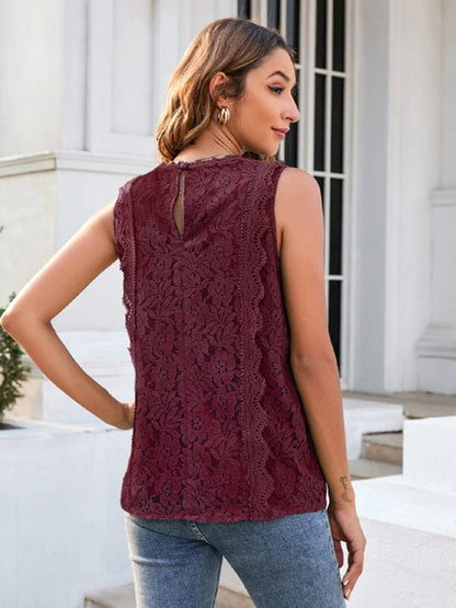 Lace Vest New Solid Color Hollow Lace Sexy Knitted Lace Top