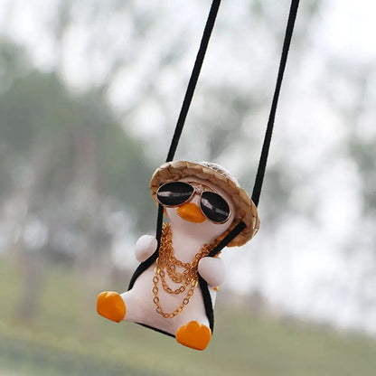 Hanging Car Pendant Cute Swinging Duck Ornament  Pioneer Kitty Market   